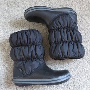 Crocs Womens Winter/Rain Puff Boots Size 8 Slip-on Black #14614